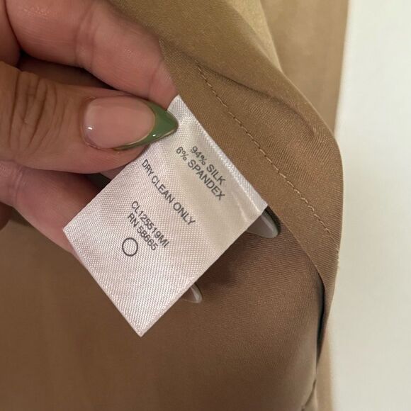 Silk gold long sleeve button up shirt - Picture 5 of 5